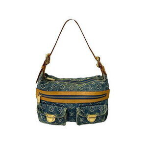 Louis Vuitton Monogram Denim Baggy Shoulder Bag Long Strap Blue